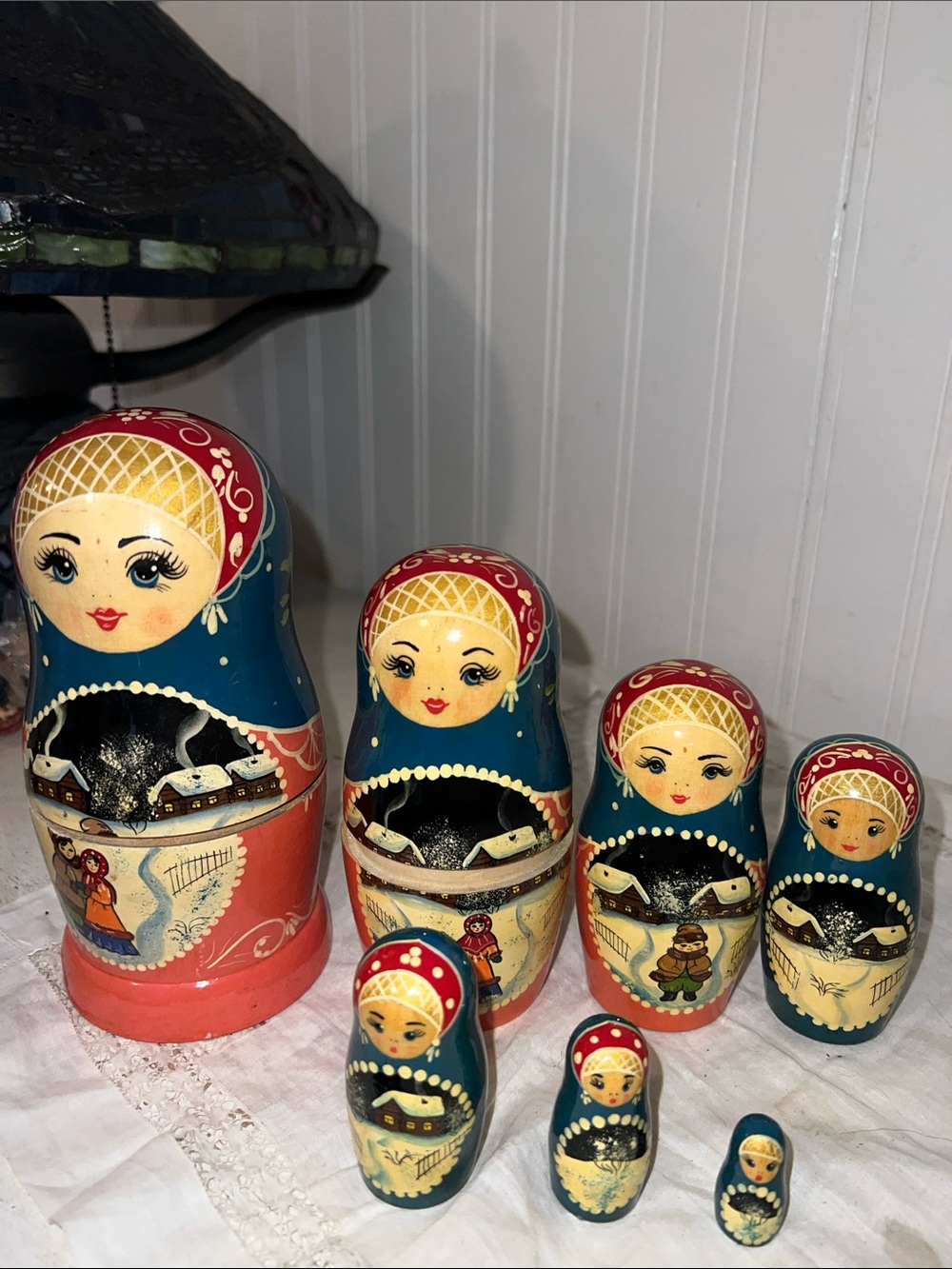 1960s Mid-Century Russian Handmade Artist Signed Matryoshka Nesting Dolls
